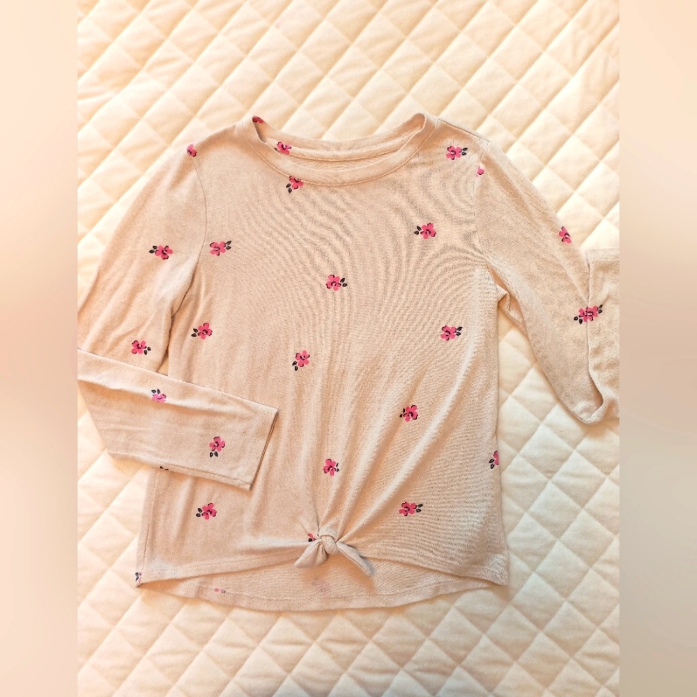 Long Sleeve Flower Embroidered Top